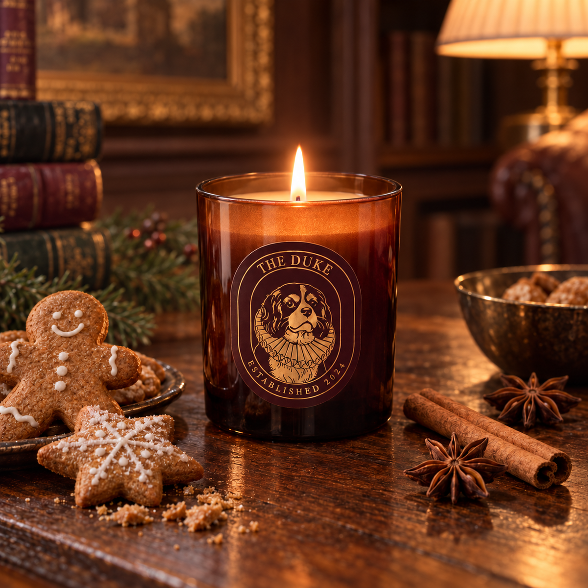 The Duke Gingerbread handgegoten geurkaars met peperkoek en winterse specerijen